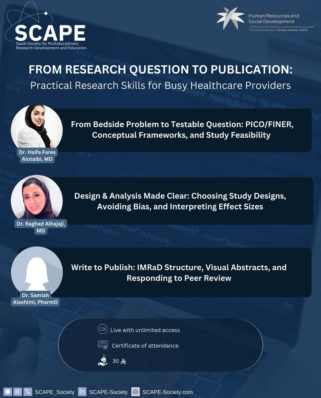 FROM RESEARCH QUESTION TO PUBLICATION: Practical Research Skills for Busy Healthcare Providers